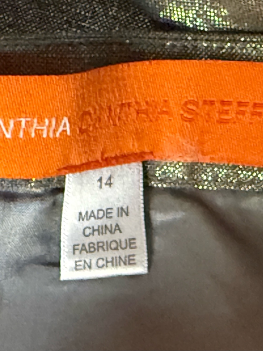 Silver Metallic Fit-and-Flare Cocktail Dress Size 14 - Picture 5 of 6